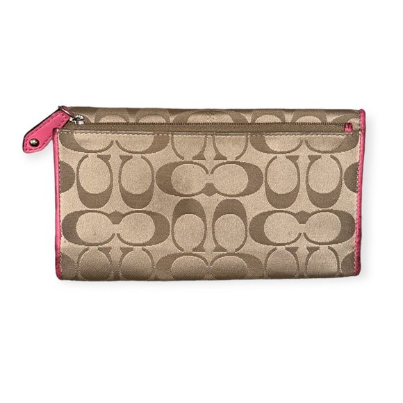 COACH Brown and Pink Monogram Wallet - Picture 2 of 3